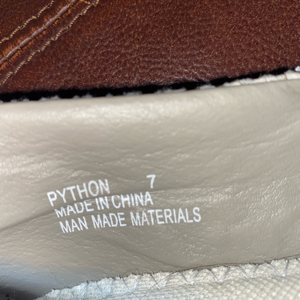 Python Snake Skin Slip On Shoes - image 3